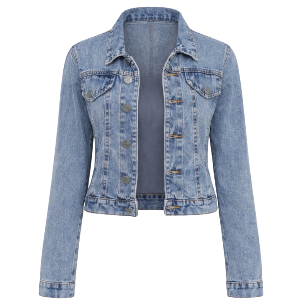 Jaqueta Jeans Infantil Menina Marmorizada – Blusa de Frio Juvenil Fashion 10 ao 16