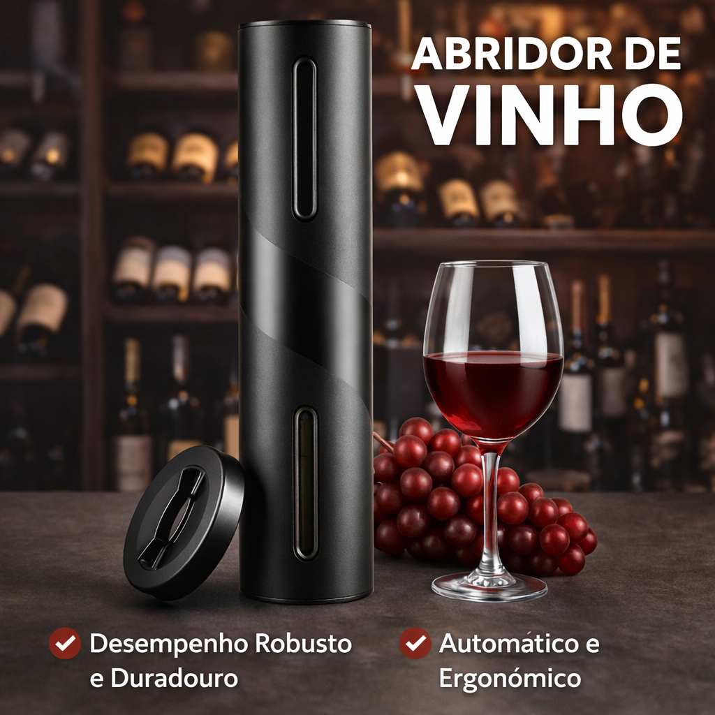 Abridor Vinho Eletrico Saca Rolhas Automatico Pilhas Cortador Lacre Botao Reutilizavel Bar Cozinha
