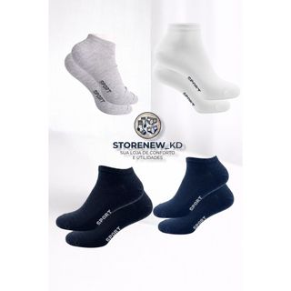 Kit Meia Soquete Unissex Mesclada Com Algodão 3 a 24 Pares Premium