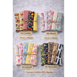 Kit Retalhos Tricoline 100% Algodão 30x45cm–3, 6 ou 9 Peças |Patchwork, Artesanato, costura Criativa em Oferta na Shopee
