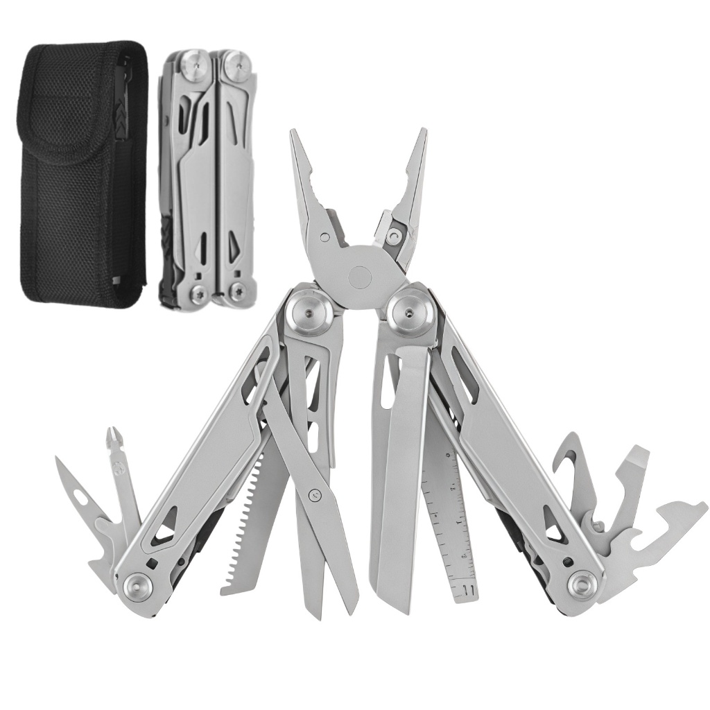 13 EM 1 Alicate Multifuncional Inox - Faca + Serra para Camping Montanhismo, Ferramenta EDC