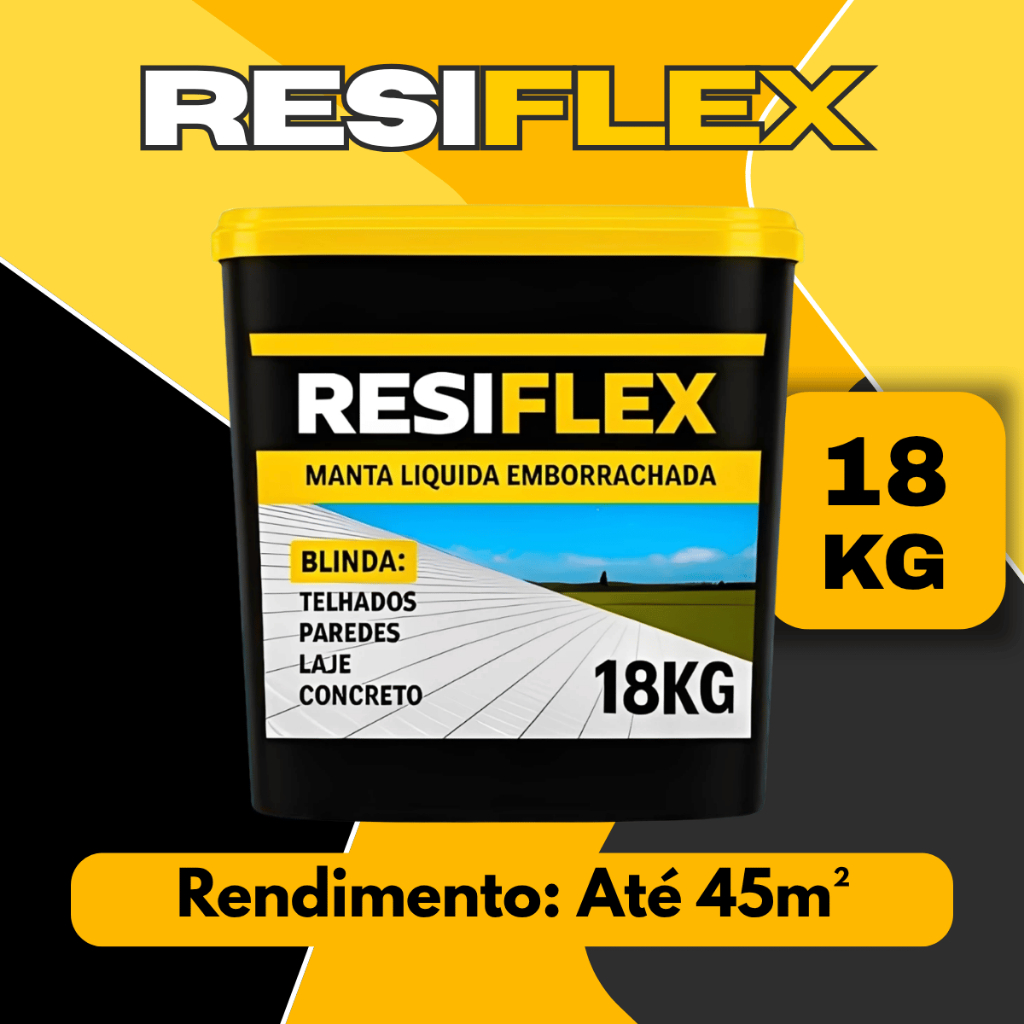 Líquida Manta Resiflex 18kg Impermeabilizante Contra Infiltração e Umidade Para Laje e Telhado