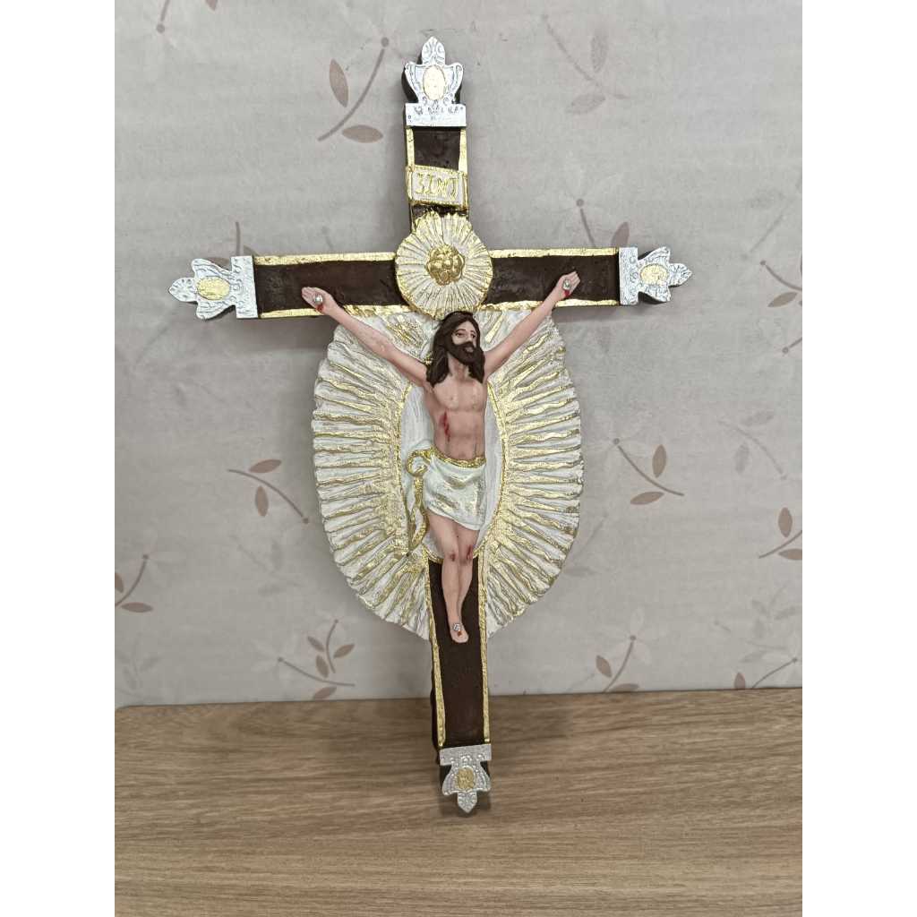 Cruz de parede Bom Jesus da Lapa em resina 30cm