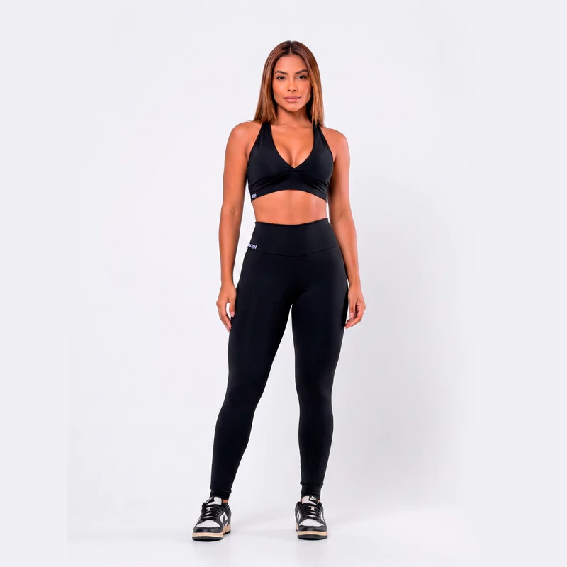 Conjunto Fitness Feminino Academia Treino Legging Zero Transparência + Top com Bojo Forro AQN SPORT — imagem 1