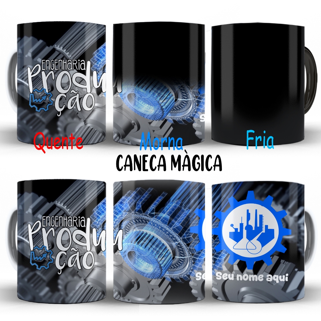 Caneca Magica engenharia de produção  curso e profissão Xicara Com Nome