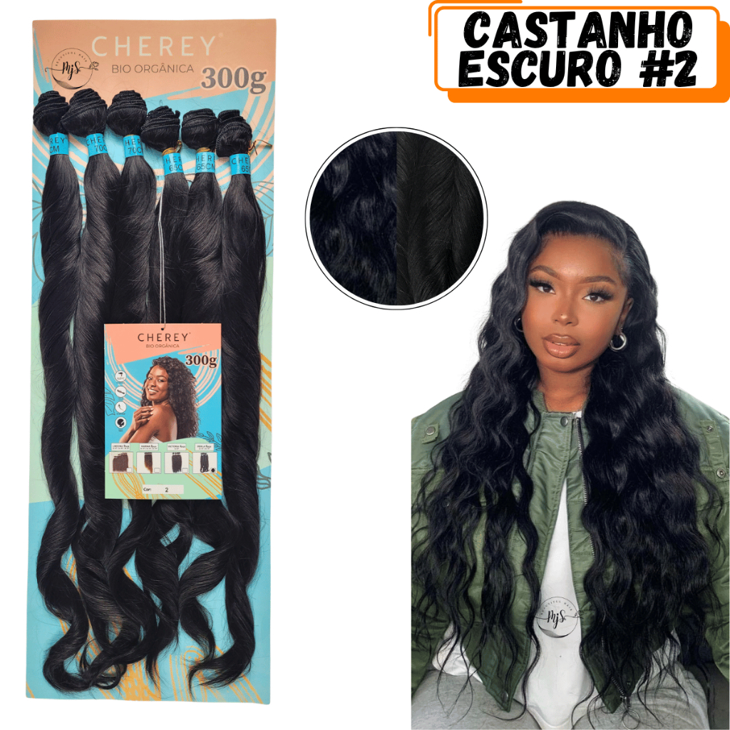 Cabelo Liso Ondulado Perla Body Wave Orgânico 300g 6 Telas Cherey
