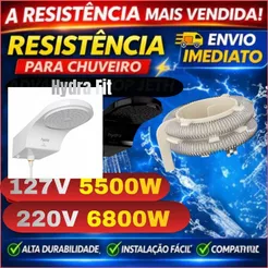 Resistência Hydra Fit Eletrônica 127/220 volts 5500/6800 Watts 220v MARCA SIMILAR WR&G