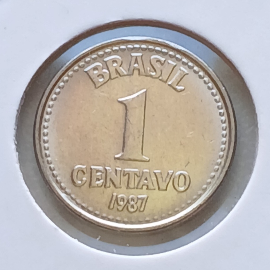 Moeda 1 centavo 1987 - flor de cunho.