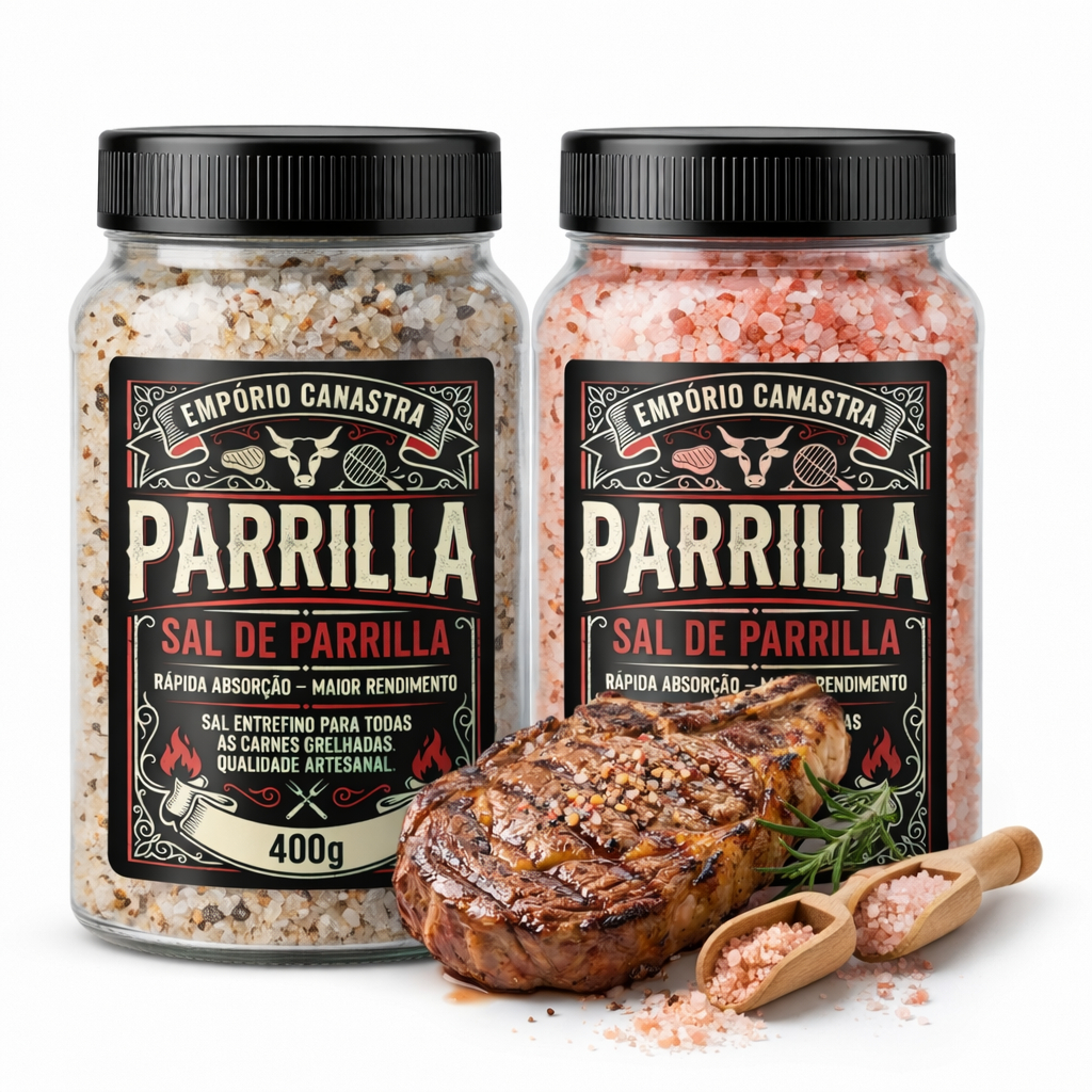 Kit Sal de Parrilla Argentino 2 Potes 500gr + Temperado