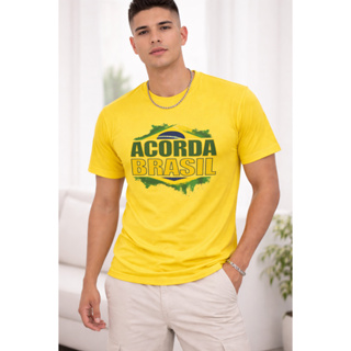 Camiseta  100% Algodão Acorda Brasil 2026 Movimento Patriota Nacional em Oferta na Shopee