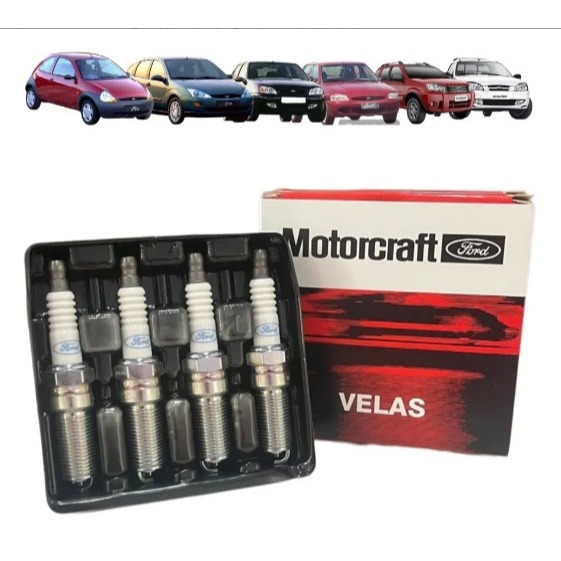 Jogo vela Ford Fiesta/Ka/Ecosport/Courier/Focus Motor Zetec Rocam 1.0 e 1.6 - Motorcraft AYFS22CJ · foto 2