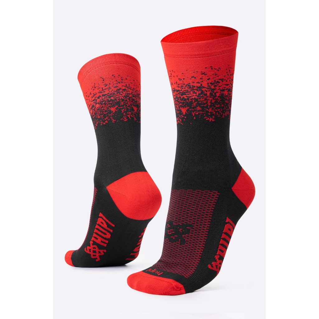 Meia Hupi Splash Preto/vermelho