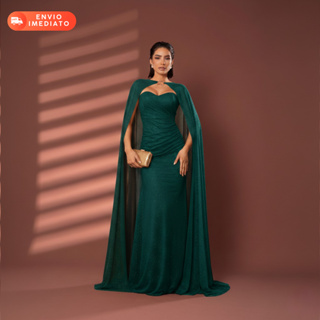 Vestido Naomi Longo Tule Brilhante Festa Madrinha Debutante em Oferta na Shopee