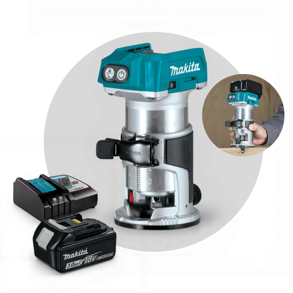 Tupia Makita Drt50z 18v Bateria Sem Fio Carregador Profissional Brushless Pinça 6mm