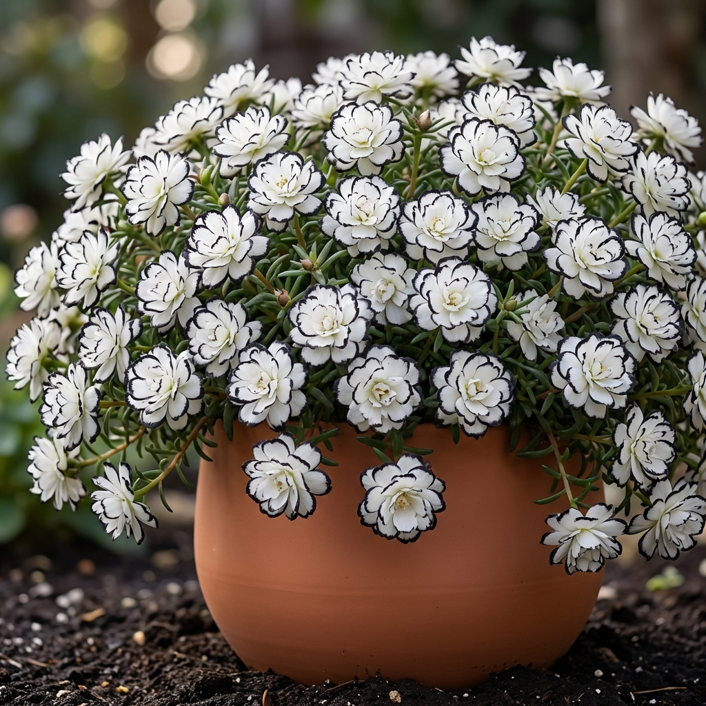 Sementes de onze horas– Flores Brancas com Bordas Negras