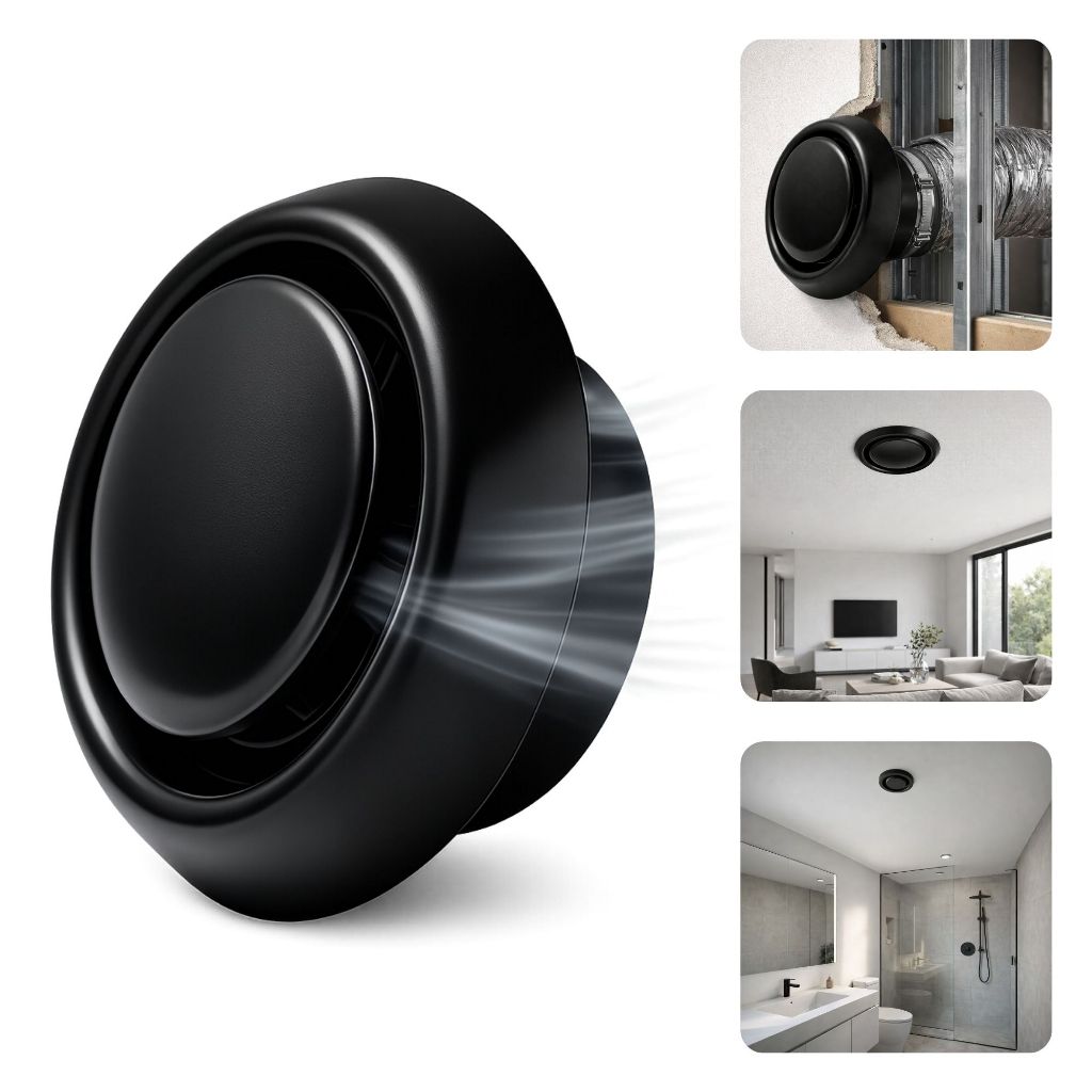 Grade Grelha Regulável Ventilação 150mm Difusor De Ar Redondo Acabamento Parede Teto Banheiro
