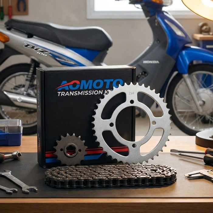 Kit Relação Completa Moto Biz 100 1998 a 2005 Corrente 428H Coroa 33Z Pinhão 14Z Alta Durabilidade