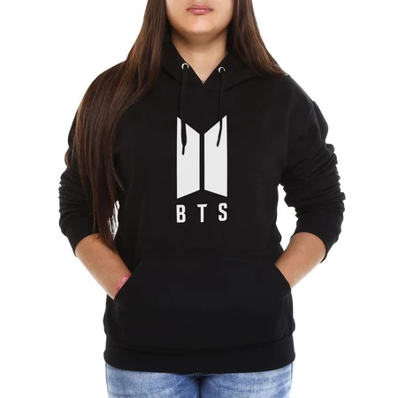 Moletom Canguru Blusa de Frio Grupo Coreano Bts Feminino Canguru Com Capuz Estilo Kpop