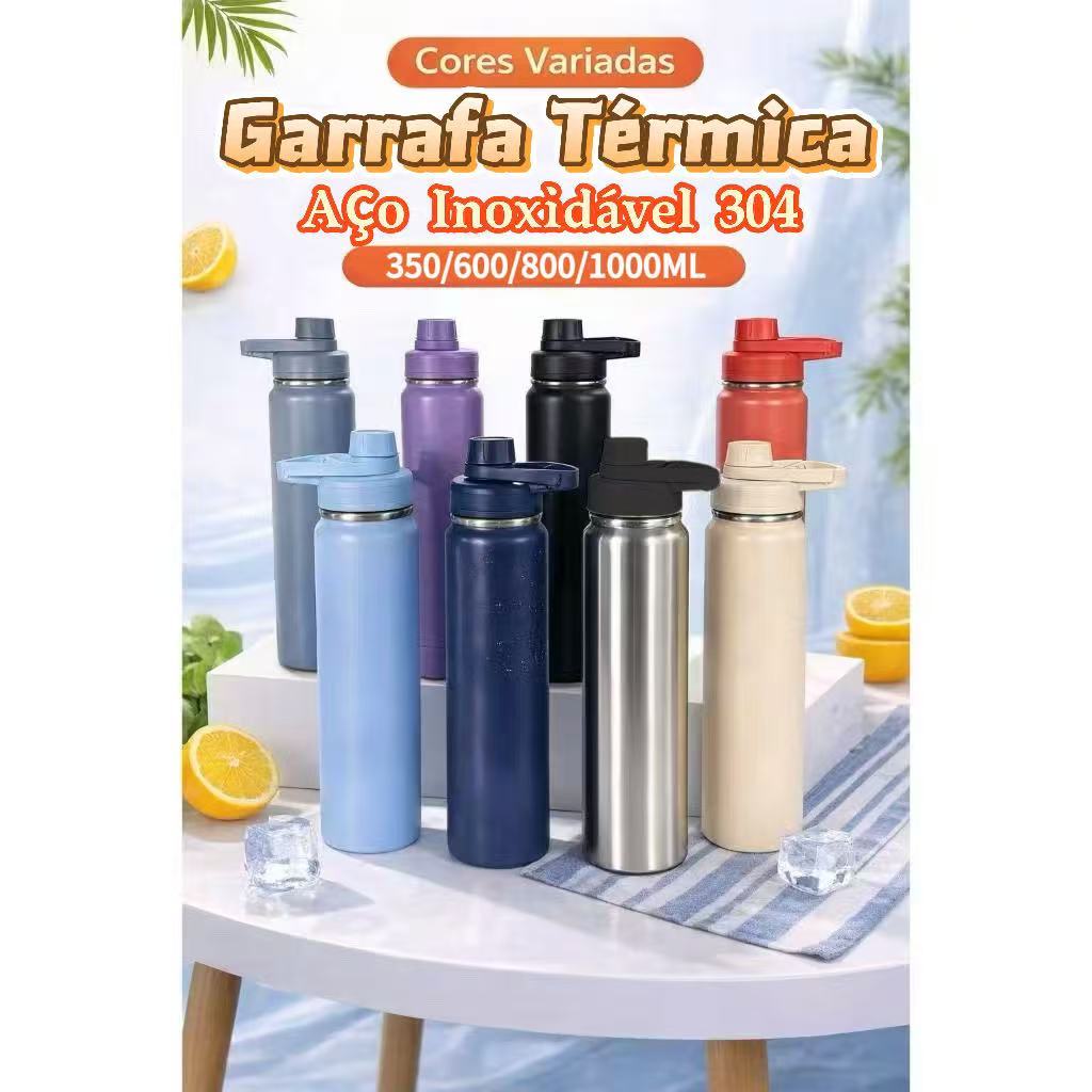 Garrafa Térmica 350/600/800/1000ml garrafa espacial Quente & Frio Com Isolamento Térmico De Grande Capacidade