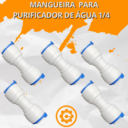 5 Emenda União Engate Rápido 1/4 X 1/4 Conector Reto Tubo Mangueira Filtro Purificador De Água