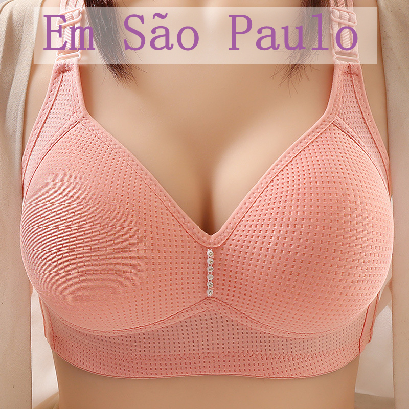 Sutiã Lingerie Plus size Tecido Líquido Macio Copo Fino Push Up Roupa Interior