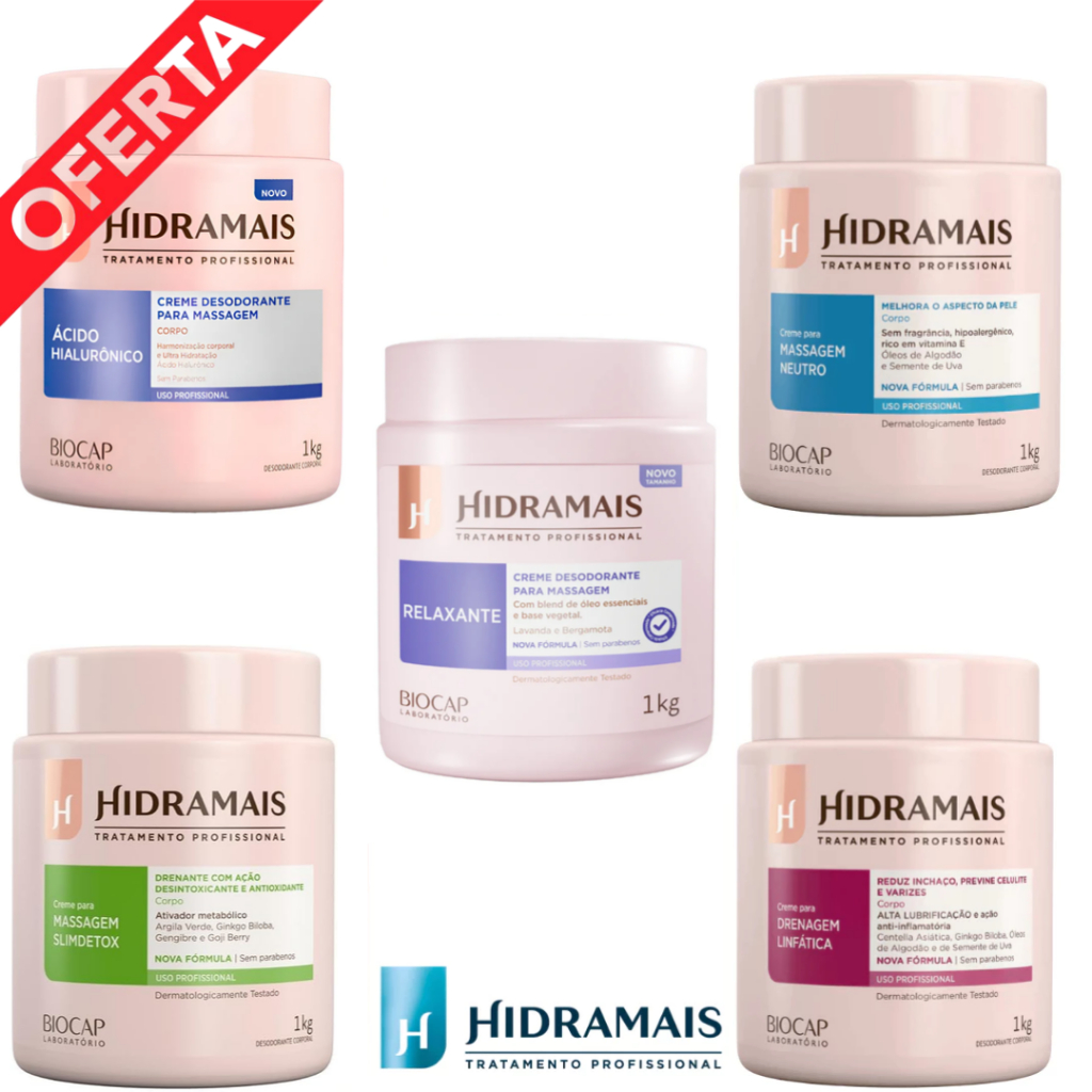 ✨Creme para Massagem Localizada Hidramais 1kg 🔥Redução celulite e gordura localizada