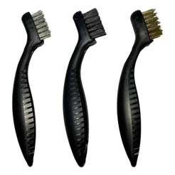3 Escovas Aço Bronze Nylon Profissional Limpeza Casa Oficina