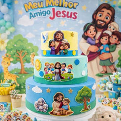 Bolo Fake Meu Melhor Amigo Jesus
