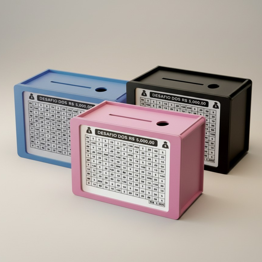 Caixa Cofre Desafio Woodbox Cofrinho Caixa de Dinheiro Poupança Cofre de Moedas em Oferta na Shopee