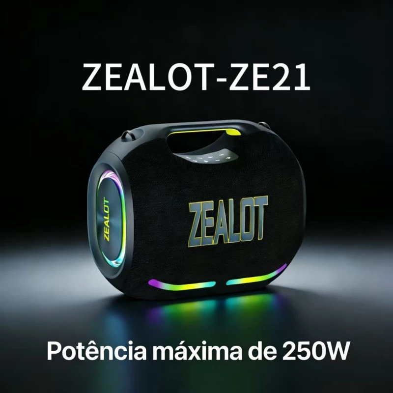 Ideal para Carnaval e Acampamento！Zealot ZE21 Caixa de Som 250W 48000mAh Portátil em Oferta na Shopee