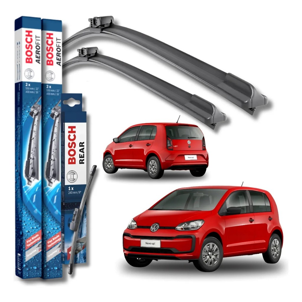 Kit 3 Palhetas Limpador De Parabrisa Dianteiro + traseiro Especifica Up 2014 2015 2016 17 18 19 2020