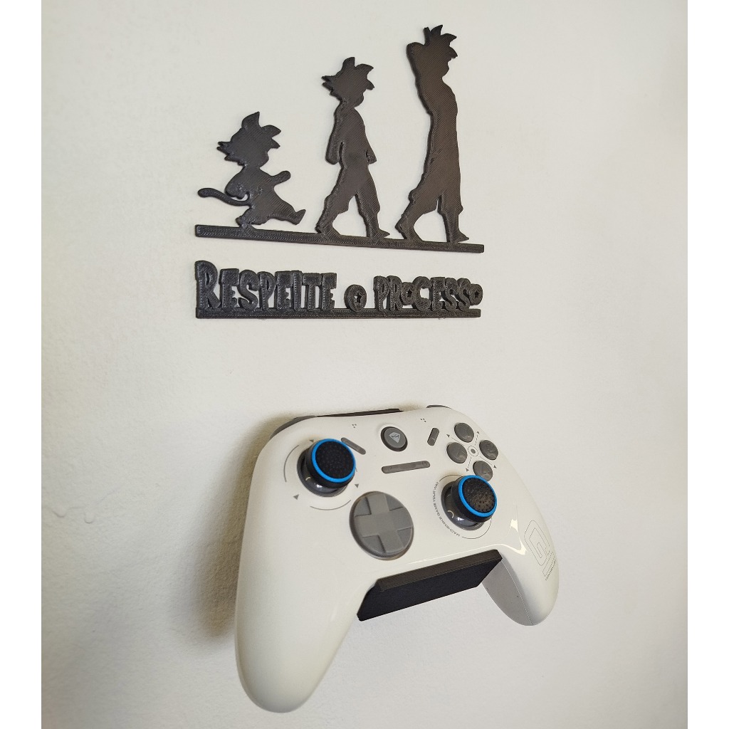 Suporte de parede para controle joystick com decoração do Goku com frase vídeo game PC Xbox PS5