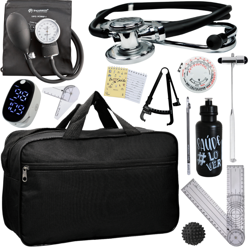 Kit Fisioterapia Martelo Buck  Fita Imc Goniometro Completo