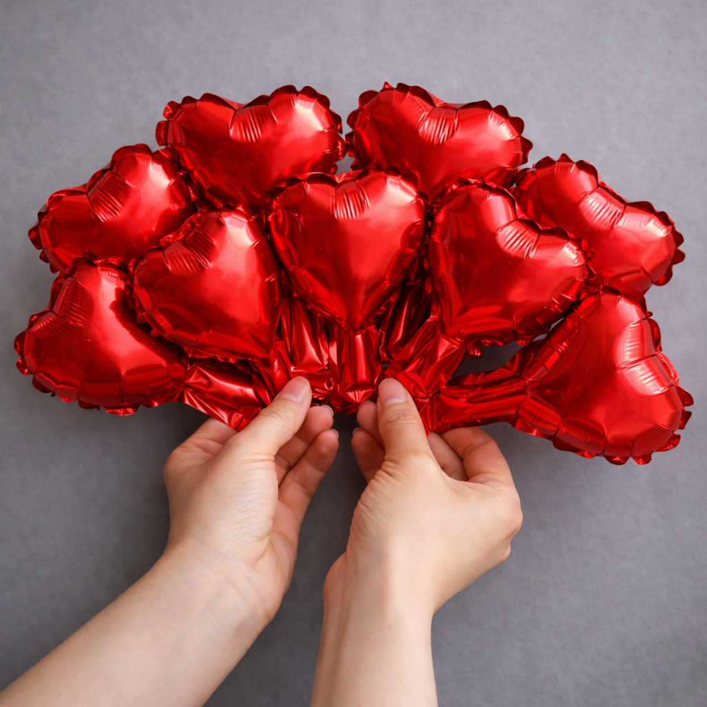 Balão Coração Metalizado 12cm Mini Bexiga Decorativa Festa 10 20 50 Unidades Dia das Maes