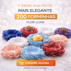 200 Forminhas para Doces Finos Flor Luxo Papel Offset Casamento Festa Brigadeiro Gourmet