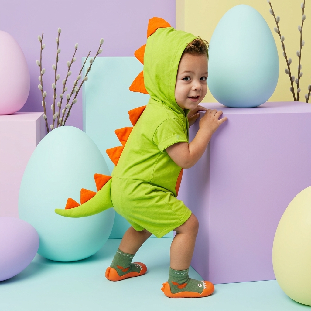 Macacão Fantasia Dinossauro Catitos 100% algodão 0 até 6 anos