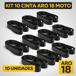 Kit 10 Cinta Aro 18 Moto Fita Proteção Câmara de Ar Roda Raiada Liga