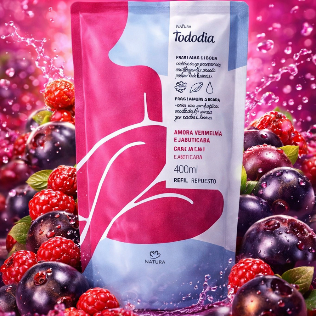 Refil Hidratante Corporal Natura Tododia Amora Vermelha e Jabuticaba 400ml Original Promoção