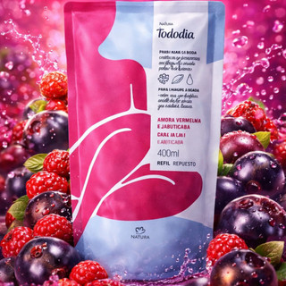 Refil Hidratante Corporal Natura Tododia Amora Vermelha e Jabuticaba 400ml Original Promoção