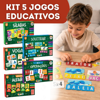 Alfabetização Infantil Jogos Educativos Leitura Alfabeto Sílabas Vogais Soletrar 4 operações