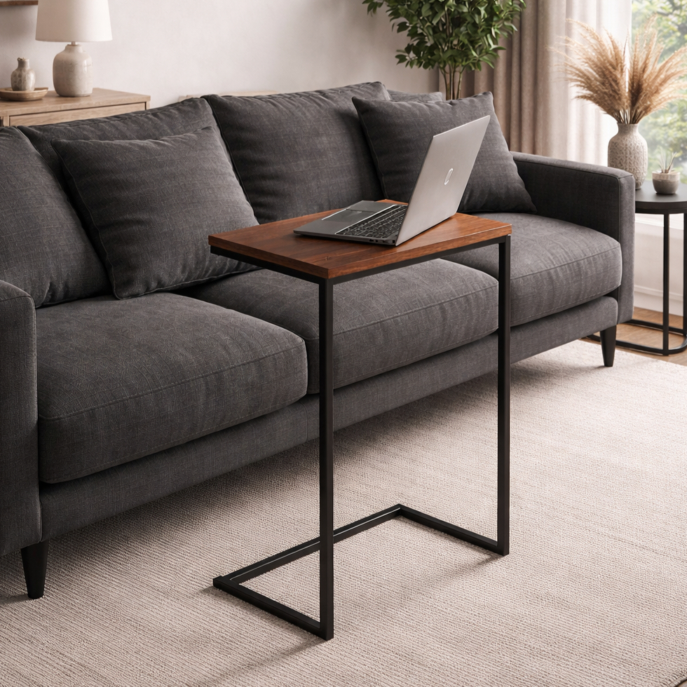 Mesa Lateral para Sofá 70cm Estilo Industrial Moderna Mesa de Apoio Elegante e Decorativa para Sala