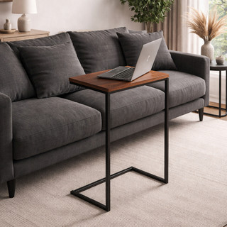 Mesa Lateral para Sofá 70cm Estilo Industrial Moderna Mesa de Apoio Elegante e Decorativa para Sala