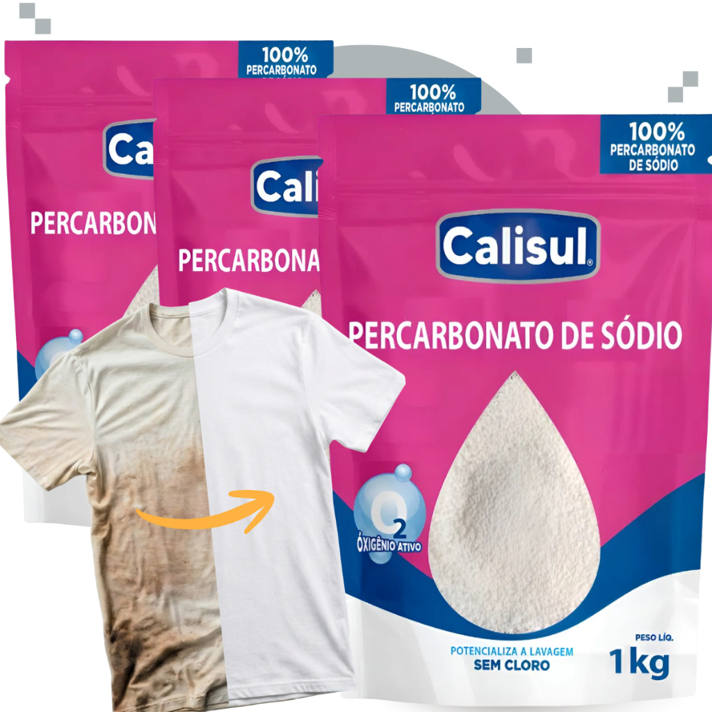 Percarbonato De Sódio 100% Puro Calisul Tira Manchas Roupas Brancas Coloridas Alvejante Sem Cloro