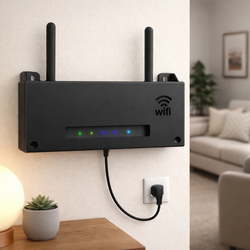 Suporte Organizador para Roteador Modem Wi-Fi Instalação Fácil na Parede