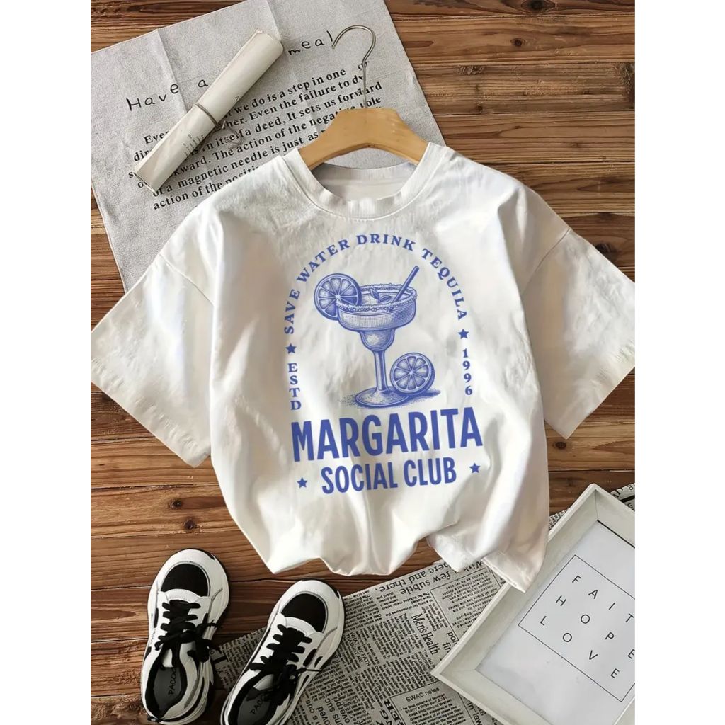 Camiseta Básica Feminina Estampa Margarita Girl 100% algodão Mais Barata