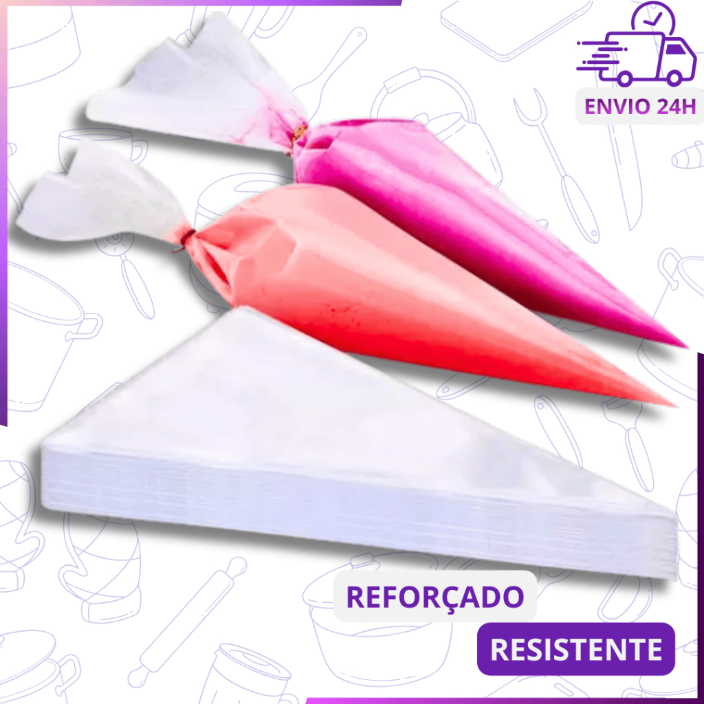 Saco De Confeitar GRANDE 33cm Profissional Descartável Manga Confeiteiro Confeitar Bolo Doce Cupcake