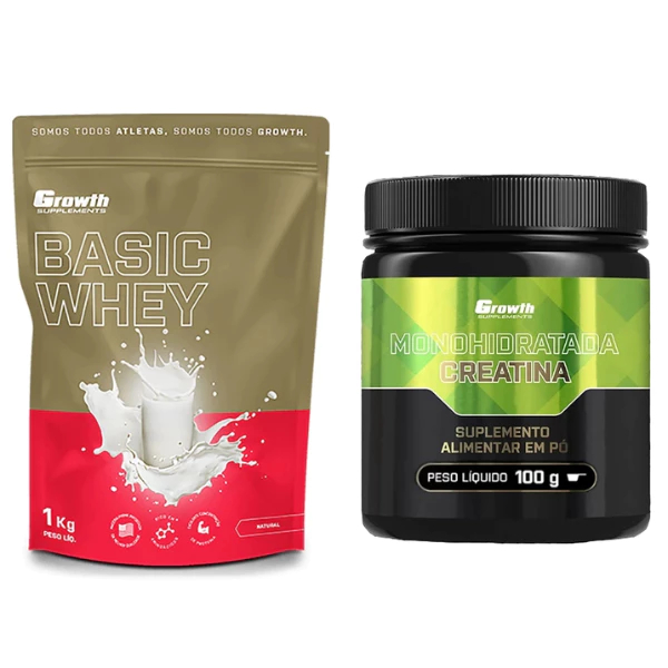 Kit Whey (1kg) + Creatina (250g) – Gr0wth Supplements