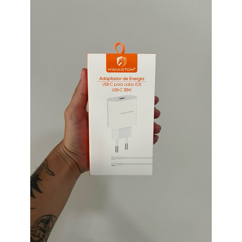Carregador Turbo 30W USB-C 6.1A H’maston + Cabo Lightning iPhone