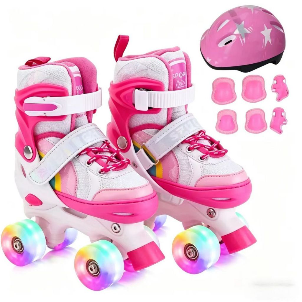 PATINS INFANTIL - CRIANÇA ADULTO - DIVERSÃO - AJUSTÁVEL COM LED