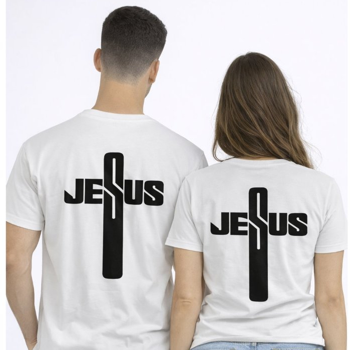 Camiseta Jesus Cruz Cristã Estampada Unissex Fé Gospel Masculina Feminina Moda Evangélica Premium